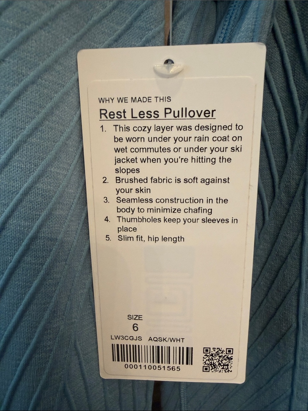 lululemon athletica Light Blue Ribbed Seam Crewneck Sweater - Picture 2 of 3